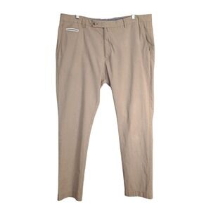 HACKETT London Chino Pants Size 38R Beige Zip‎ Fly Slim Fit 100% Cotton